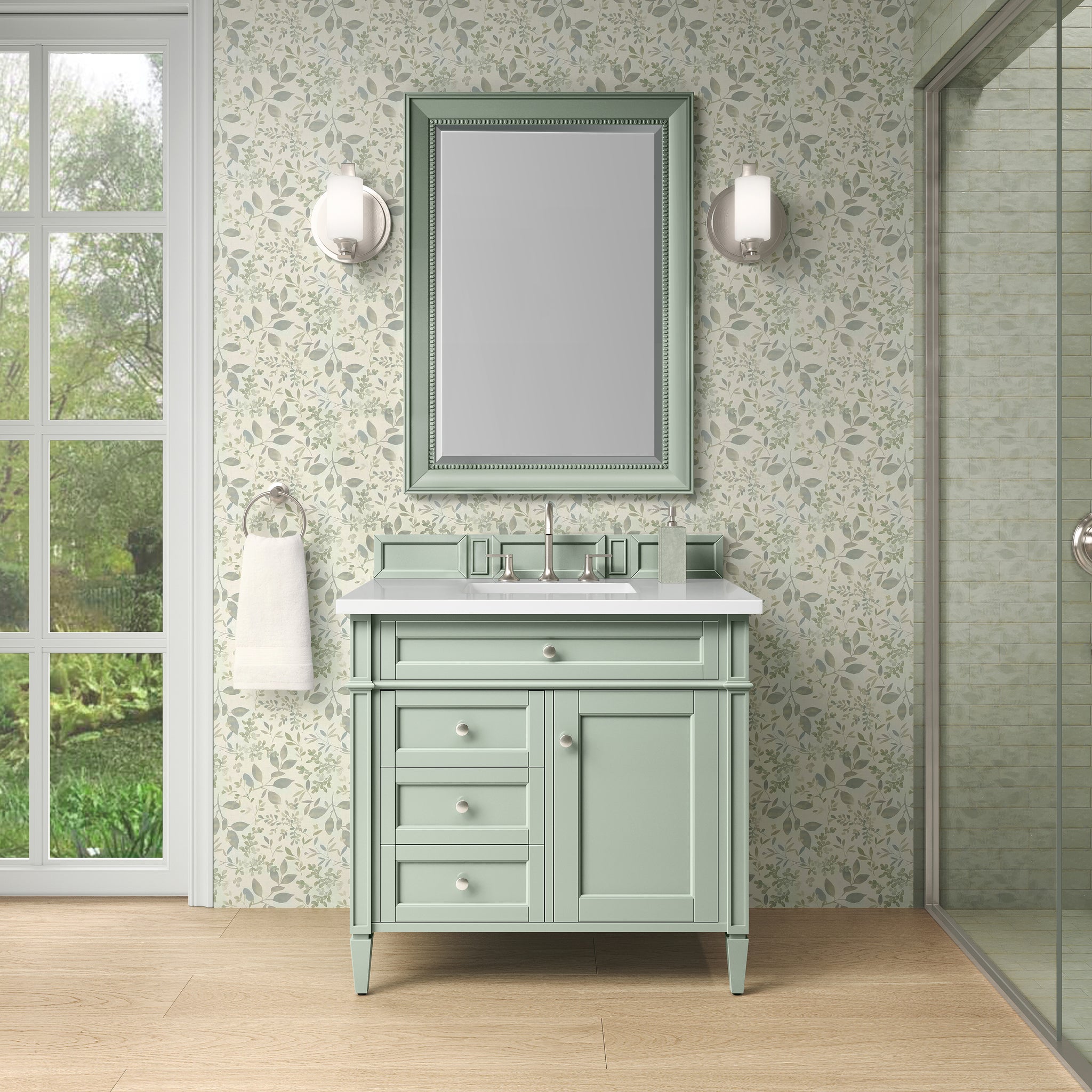 James Martin Brittany 36" Single Bathroom Vanity, Sage Green, view 15