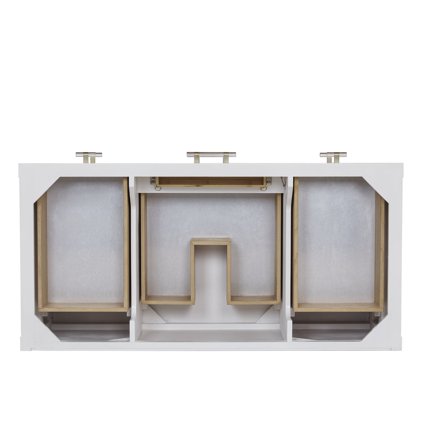 James Martin Olena 48" Single Bathroom Vanity, Polished White and Light Mappa Burl, view 7