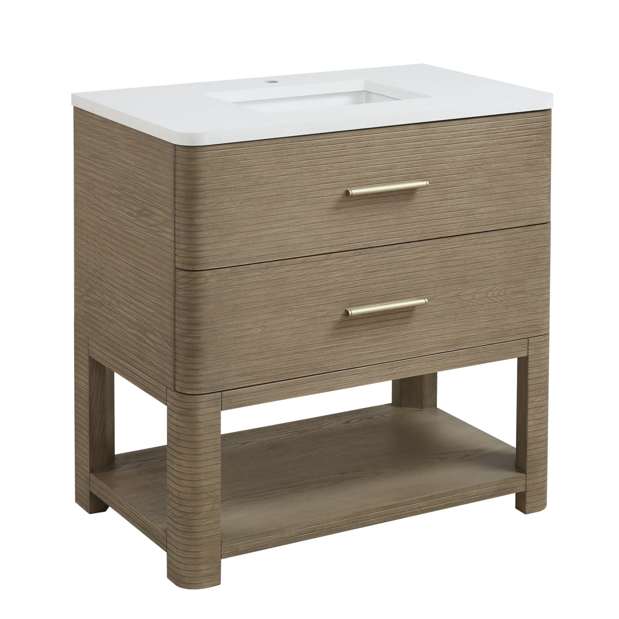 James Martin Lucian 36" Single Bathroom Vanity, Pebble Oak, view 40