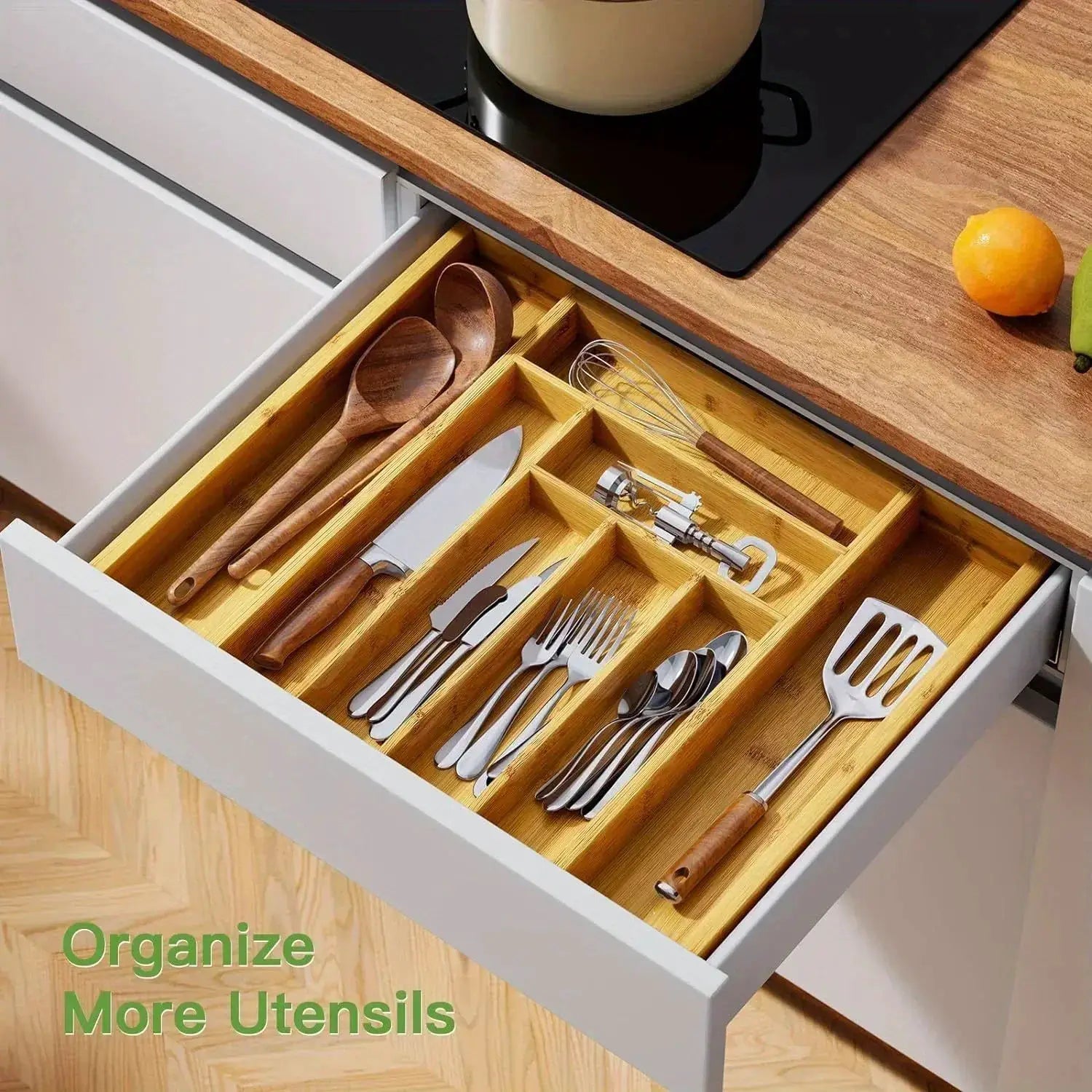 Drawer Organizer - Adjustable Bamboo Expandable by House Of Avana