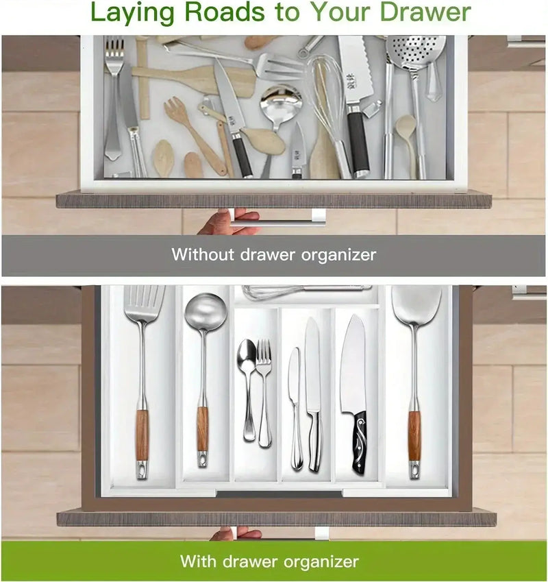 Drawer Organizer - Adjustable Bamboo Expandable by House Of Avana