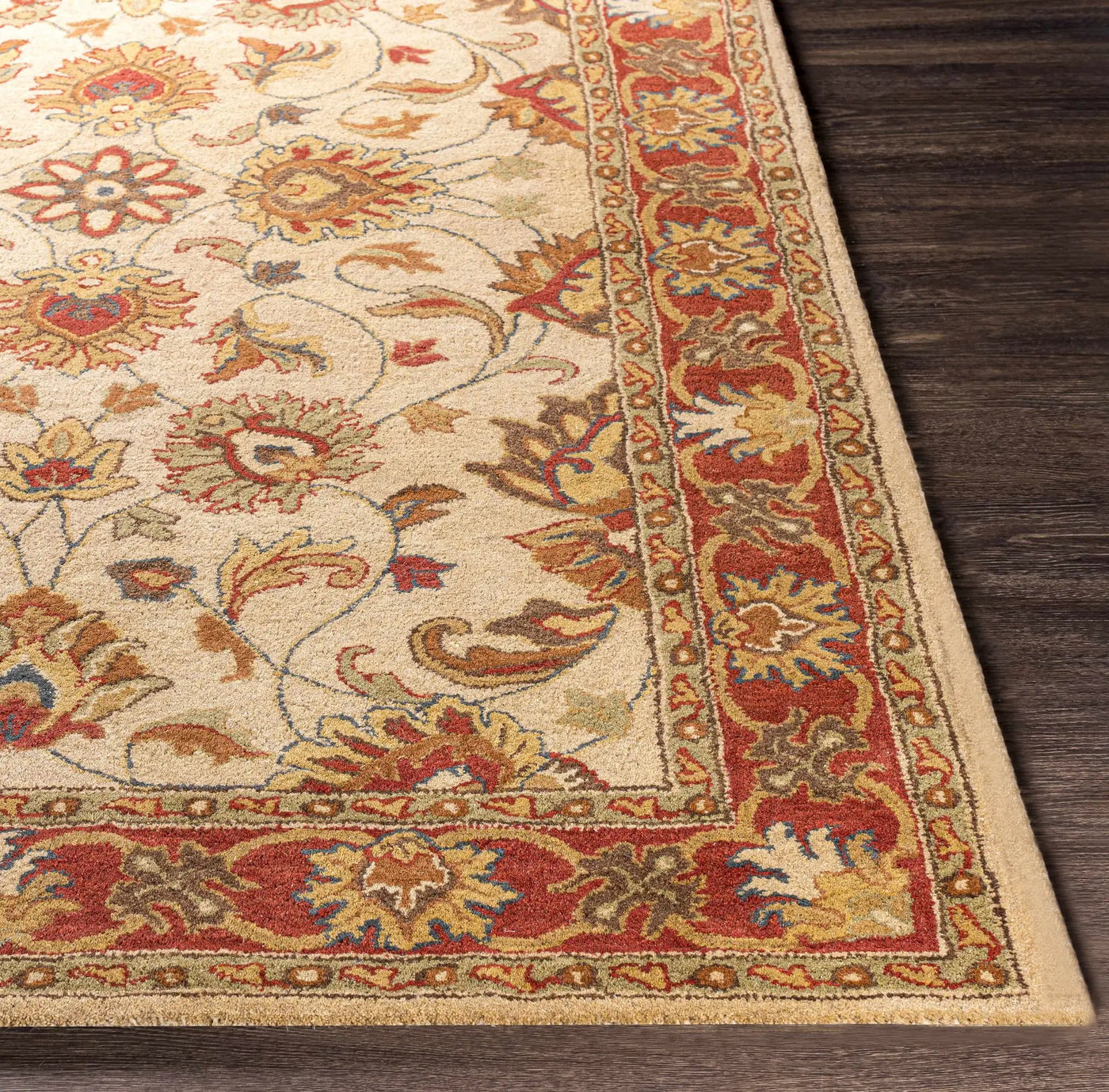 Cherryfield Hand Tufted Brown & Rust 1001 Wool Rug by Boutique Rugs