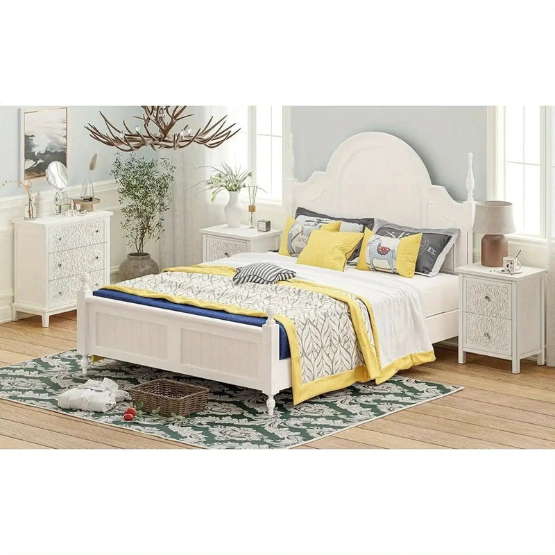 Dresser - Distressed White 3-Drawer by House Of Avana