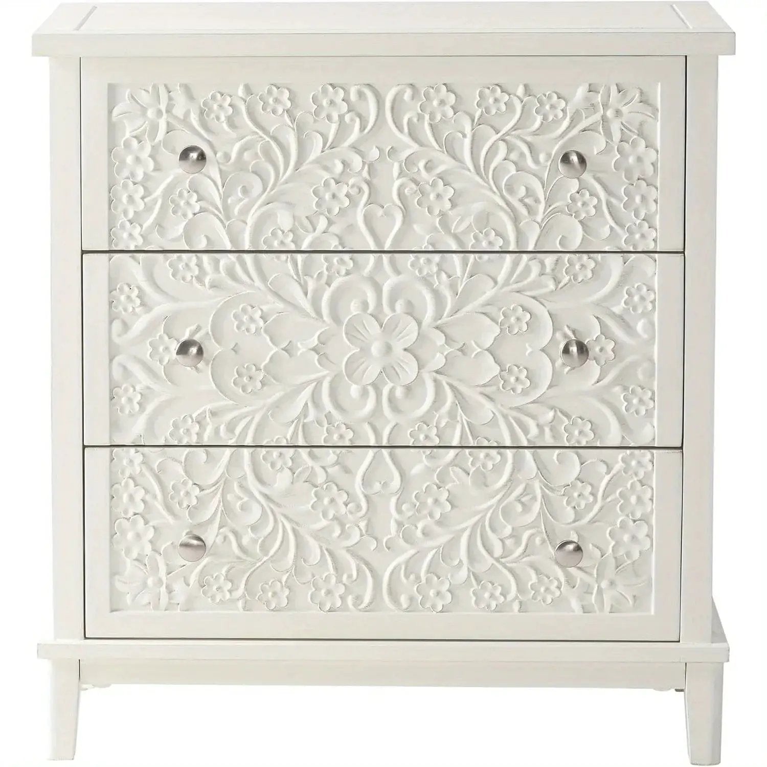 Dresser - Distressed White 3-Drawer by House Of Avana