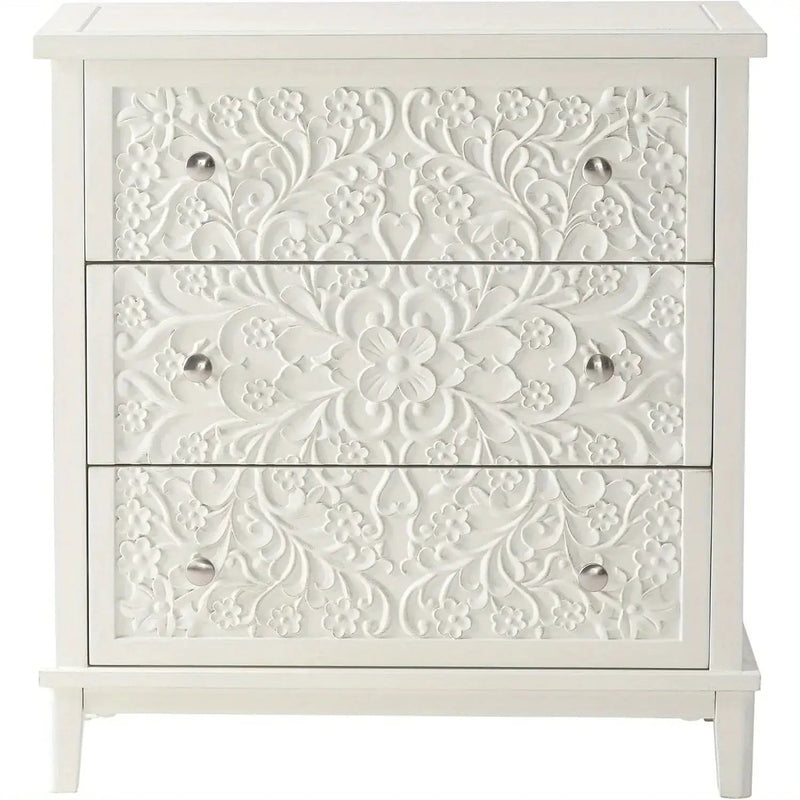 Dresser - Distressed White 3-Drawer by House Of Avana