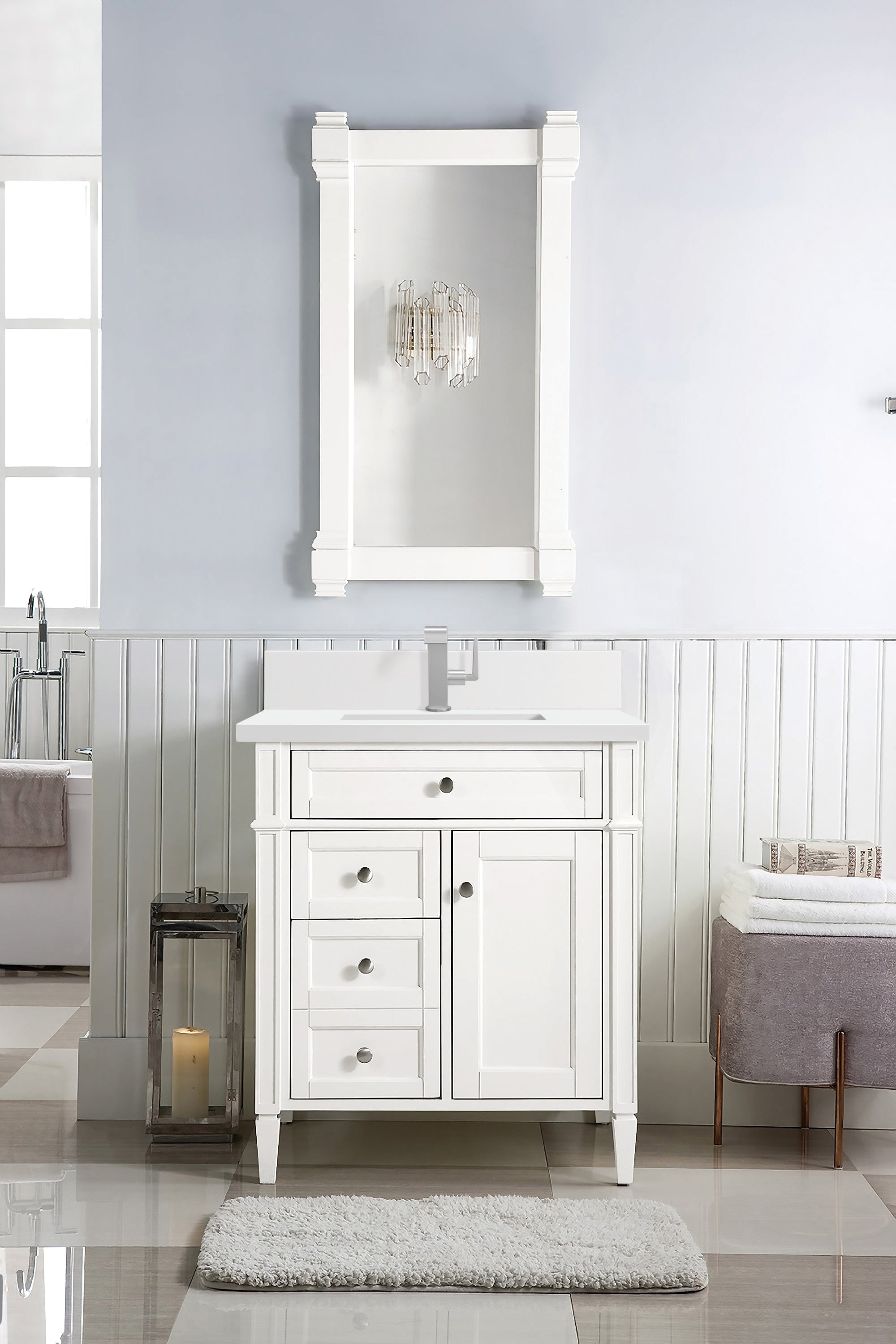 James Martin Brittany 30" Single Bathroom Vanity, Bright White, view 26