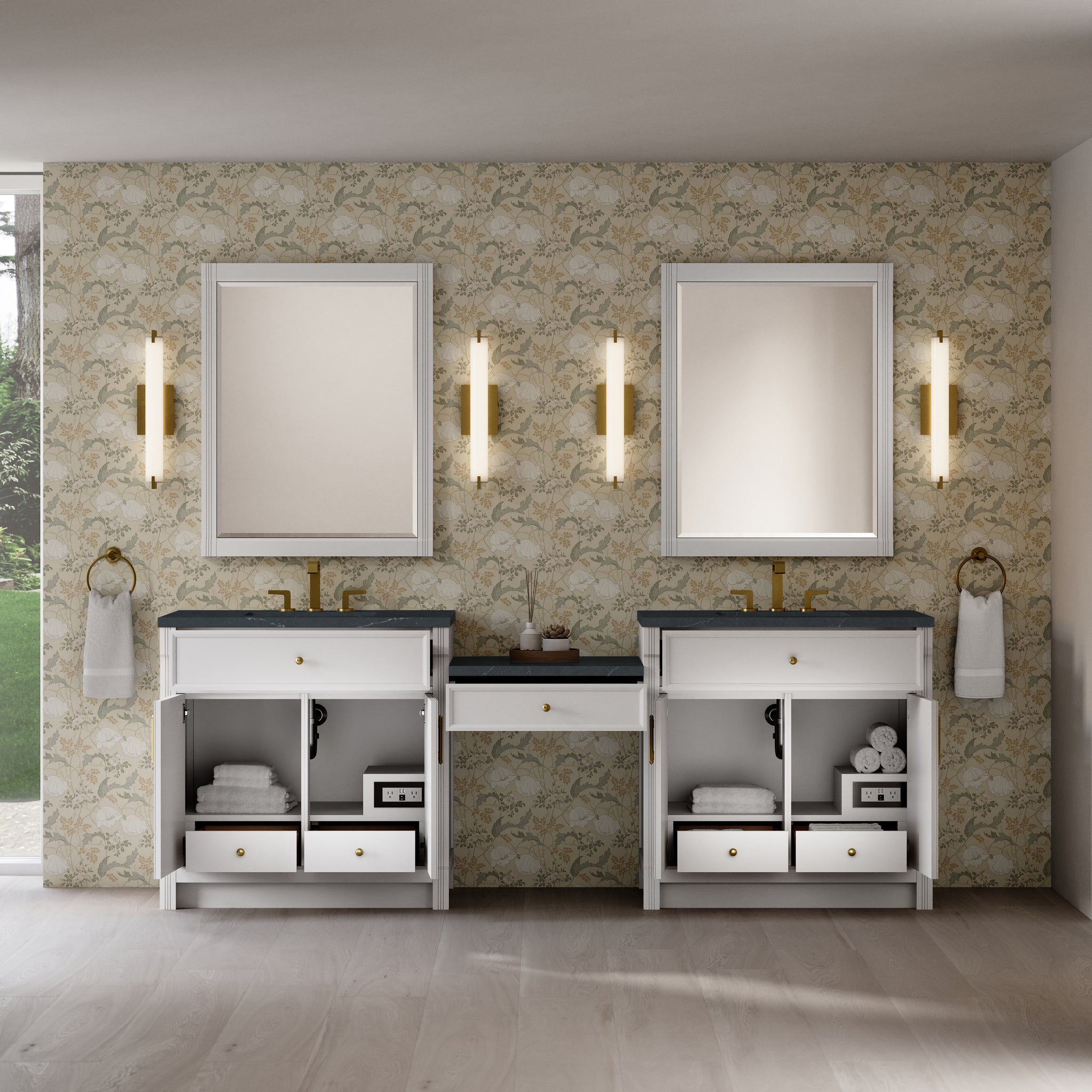 James Martin Bellshire 96" Double Bathroom Vanity, Bright White, view 28