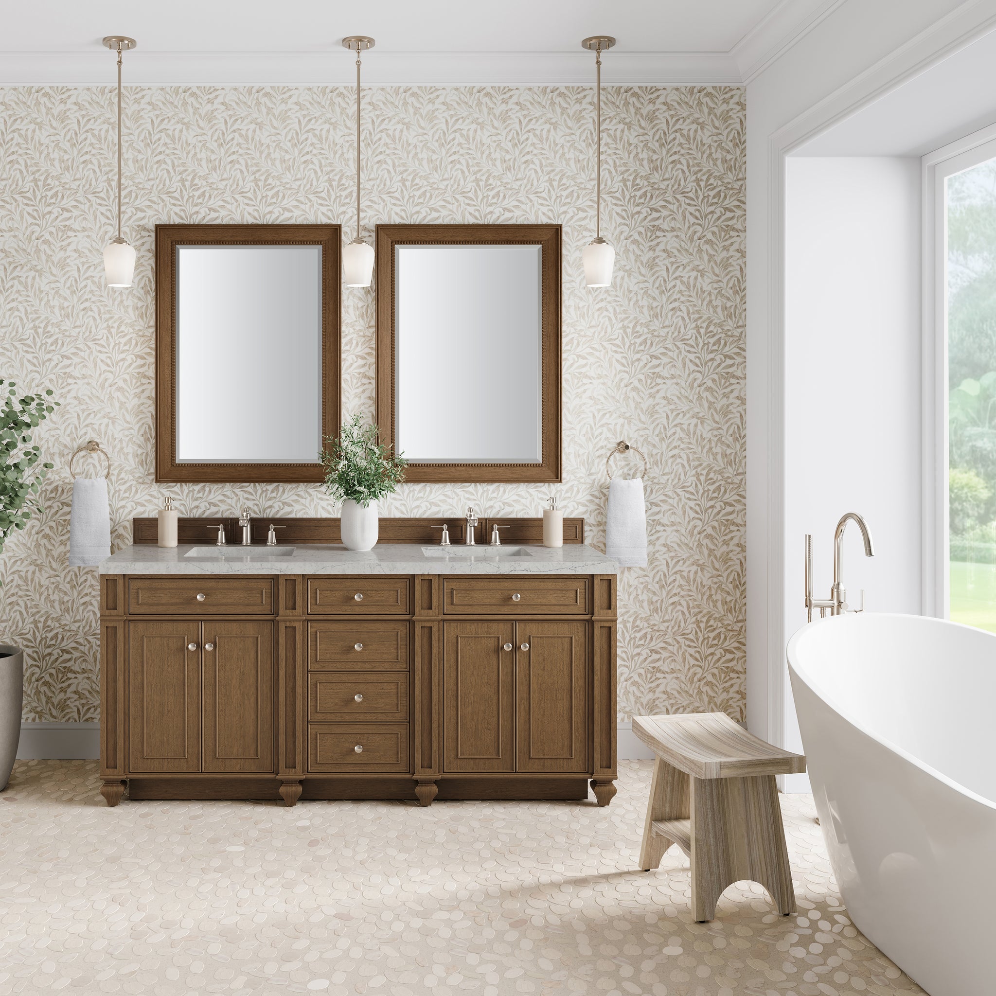 James Martin Bristol 72" Double Bathroom Vanity, Saddle Brown, view 40
