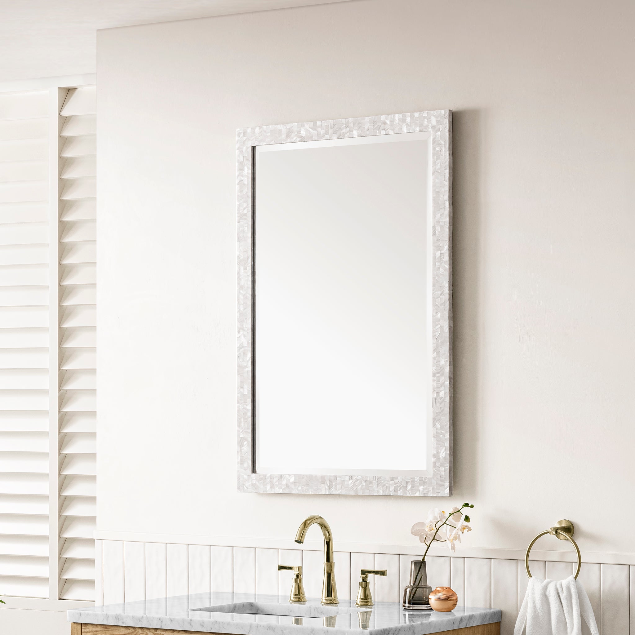 James Martin Callie 26" Mirror, White Mother of Pearl, view 3