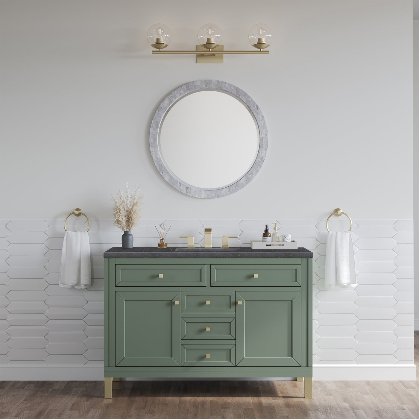 James Martin Chicago 48" Single Bathroom Vanity, Smokey Celadon, view 34