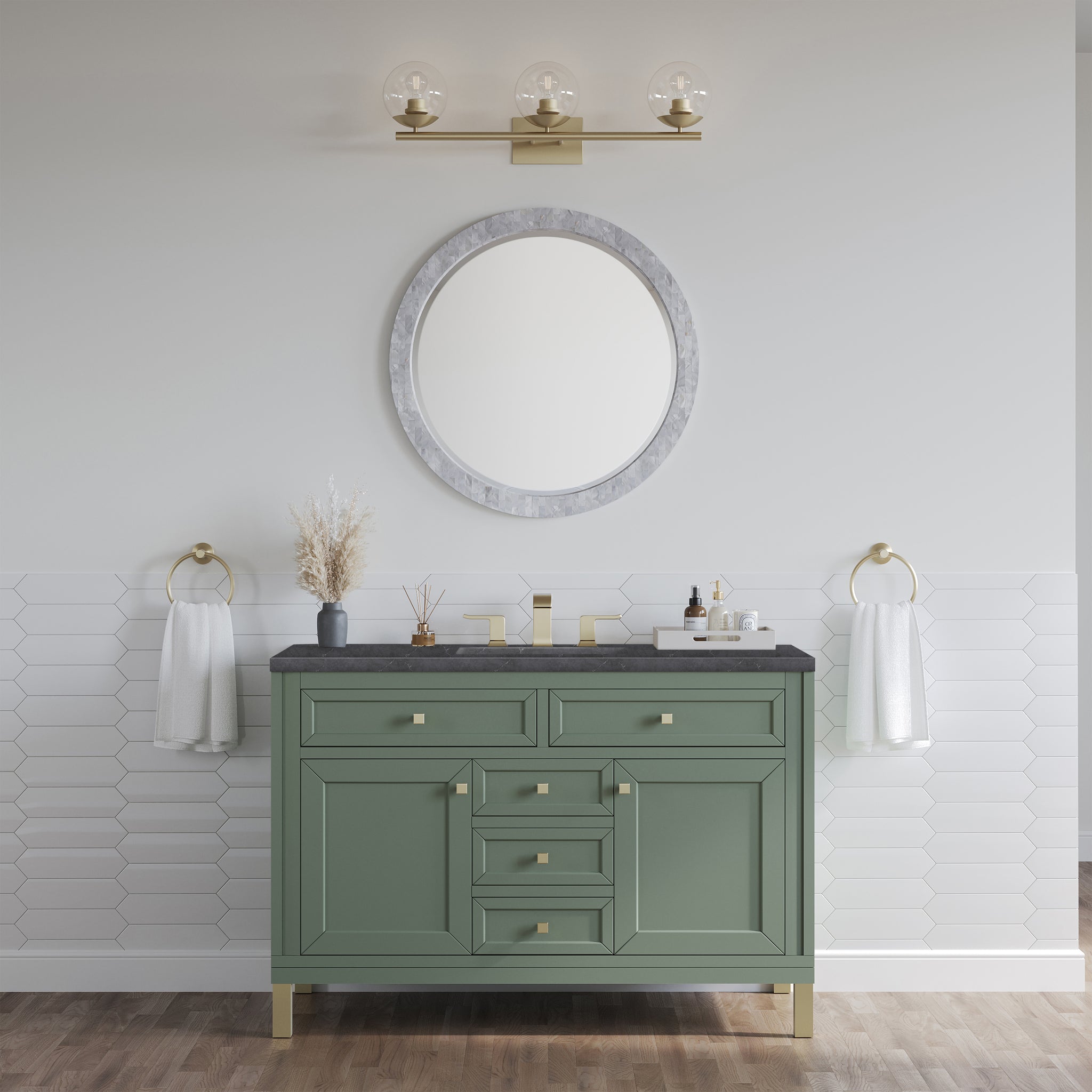 James Martin Chicago 48" Single Bathroom Vanity, Smokey Celadon, view 34