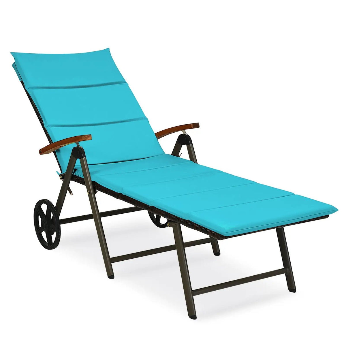 Outdoor Chaise Lounge Chair Rattan Lounger Recliner Chair, photo 11 of 11