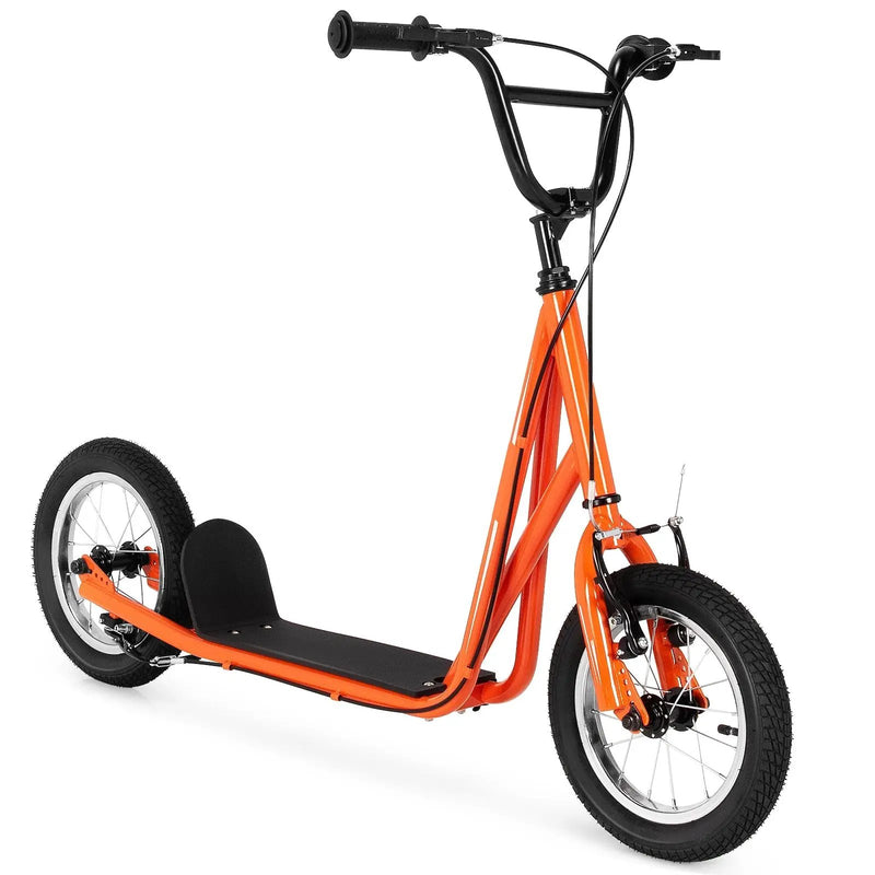 Height Adjustable Kid Kick Scooter with 12 Inch Air Filled Wheel by DirectDeals