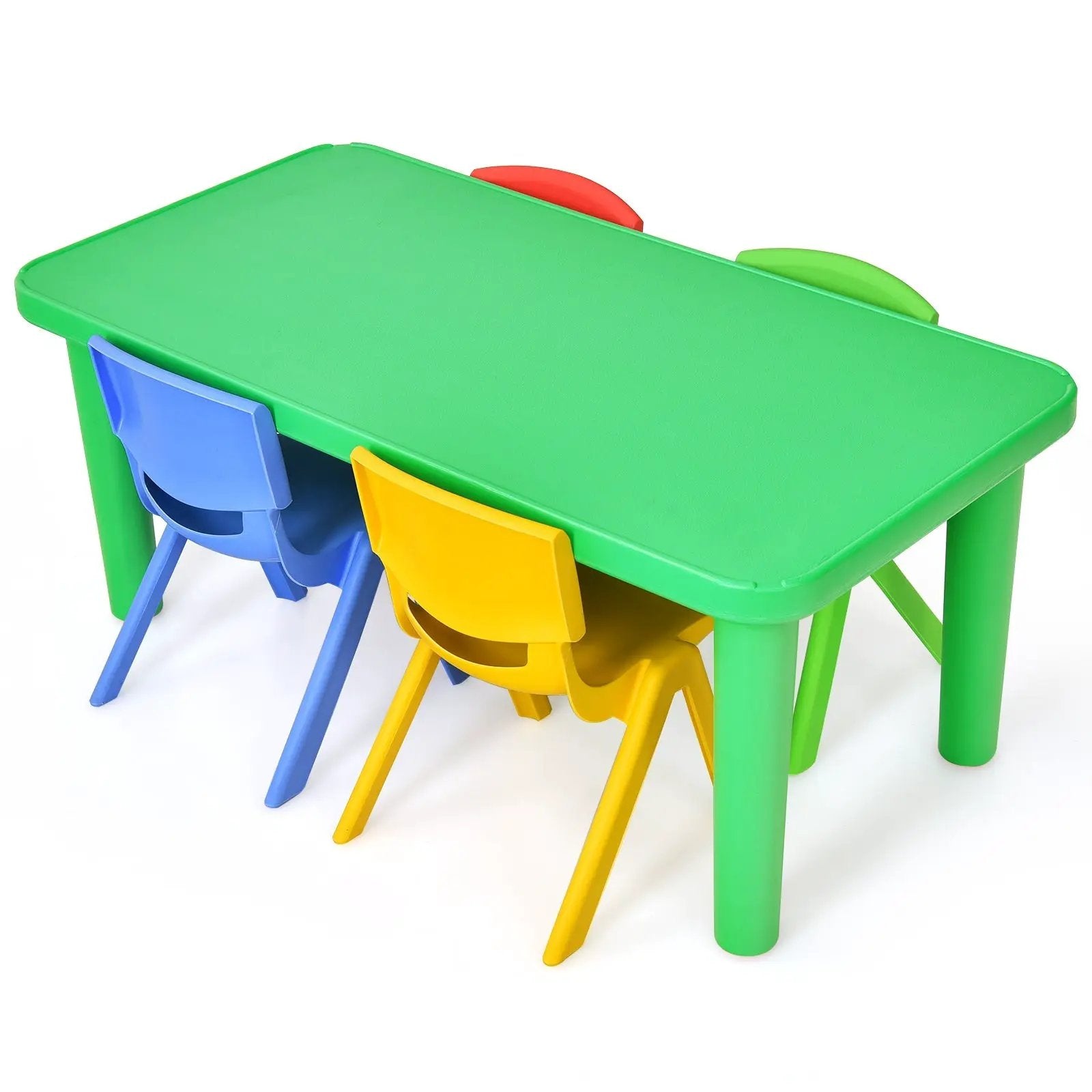 Kids Colorful Plastic Table and 4 Chairs Set by DirectDeals