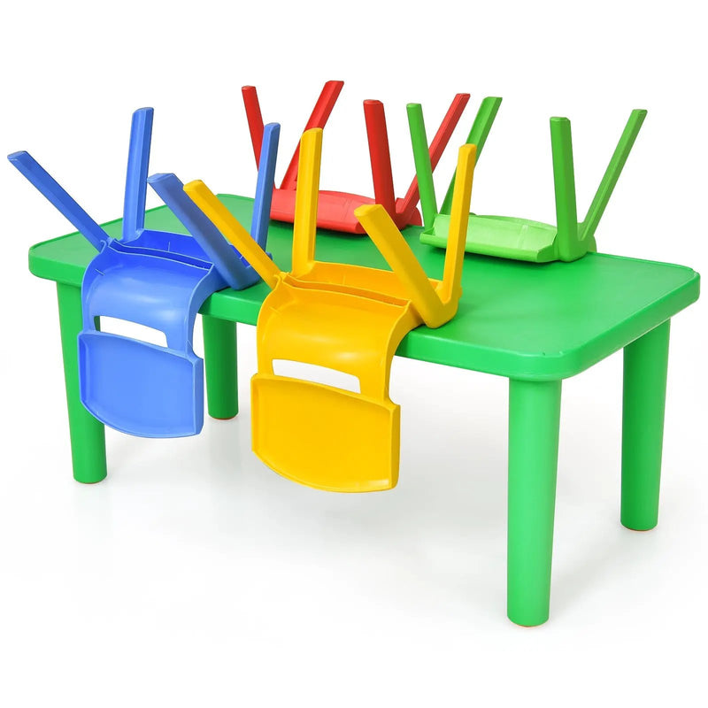 Kids Colorful Plastic Table and 4 Chairs Set by DirectDeals