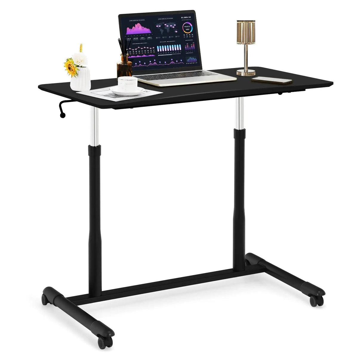 Height Adjustable Computer Desk Sit to Stand Rolling, photo 4 of 11