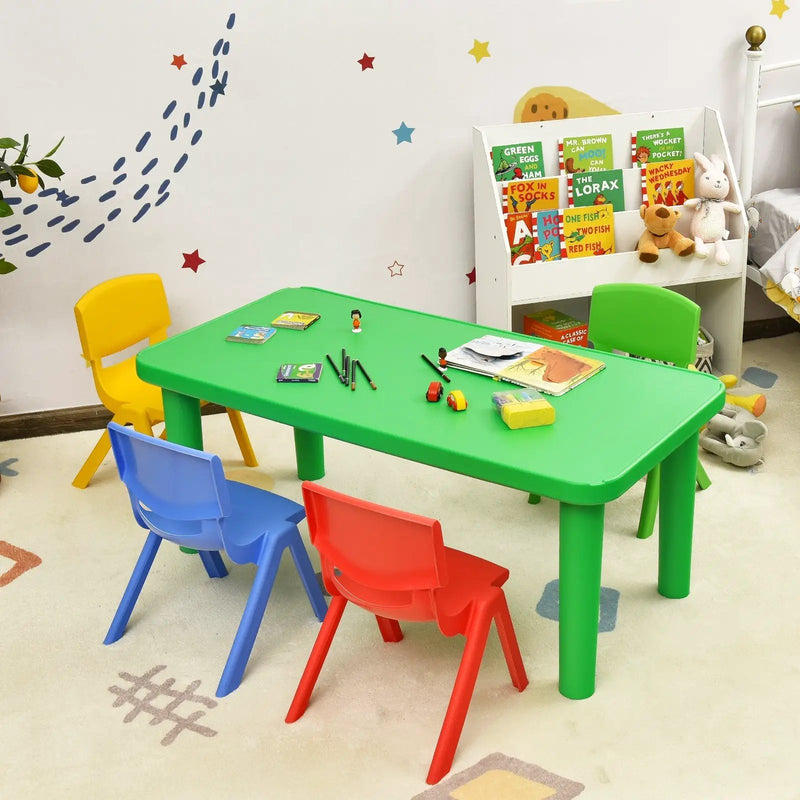 Kids Colorful Plastic Table and 4 Chairs Set by DirectDeals