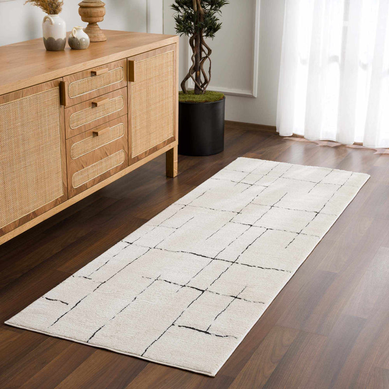Koume Beige Maze Area Rug by Boutique Rugs