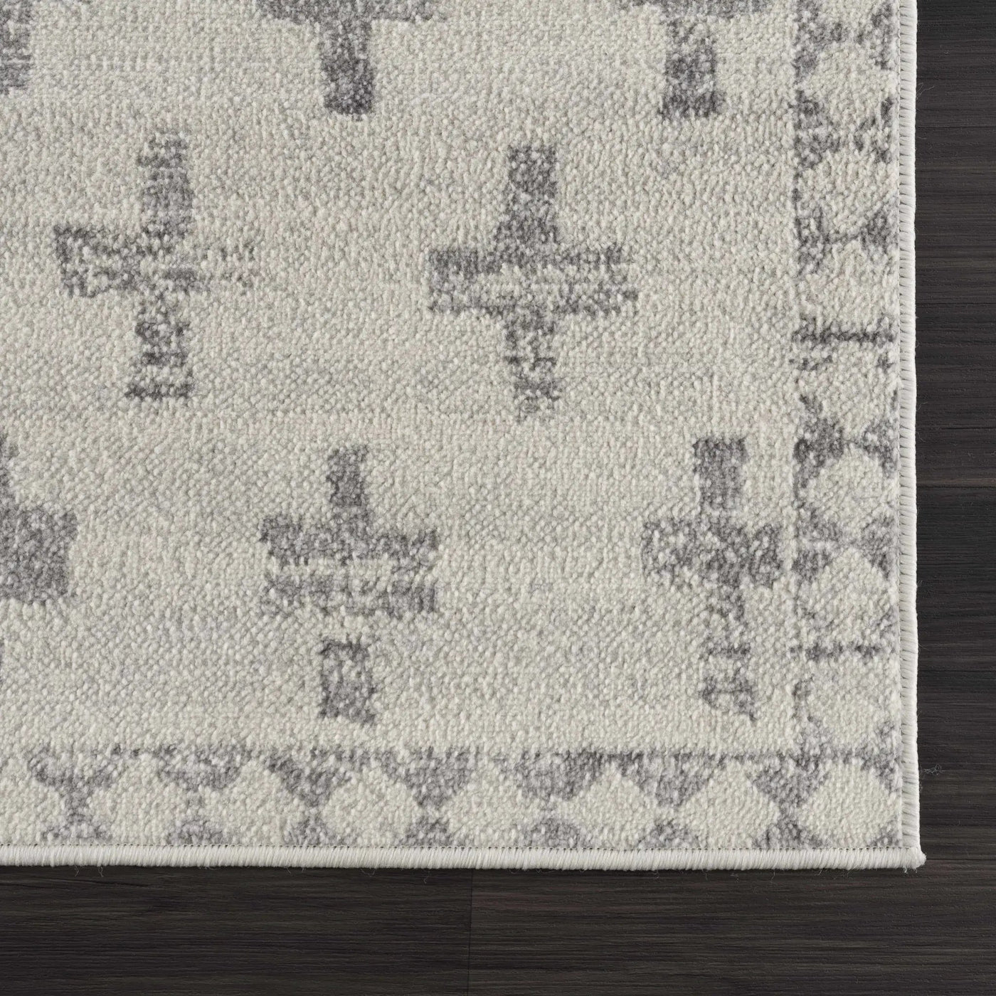 Tigris Swiss Cross Ivory&Gray Area Rug - Clearance by Boutique Rugs