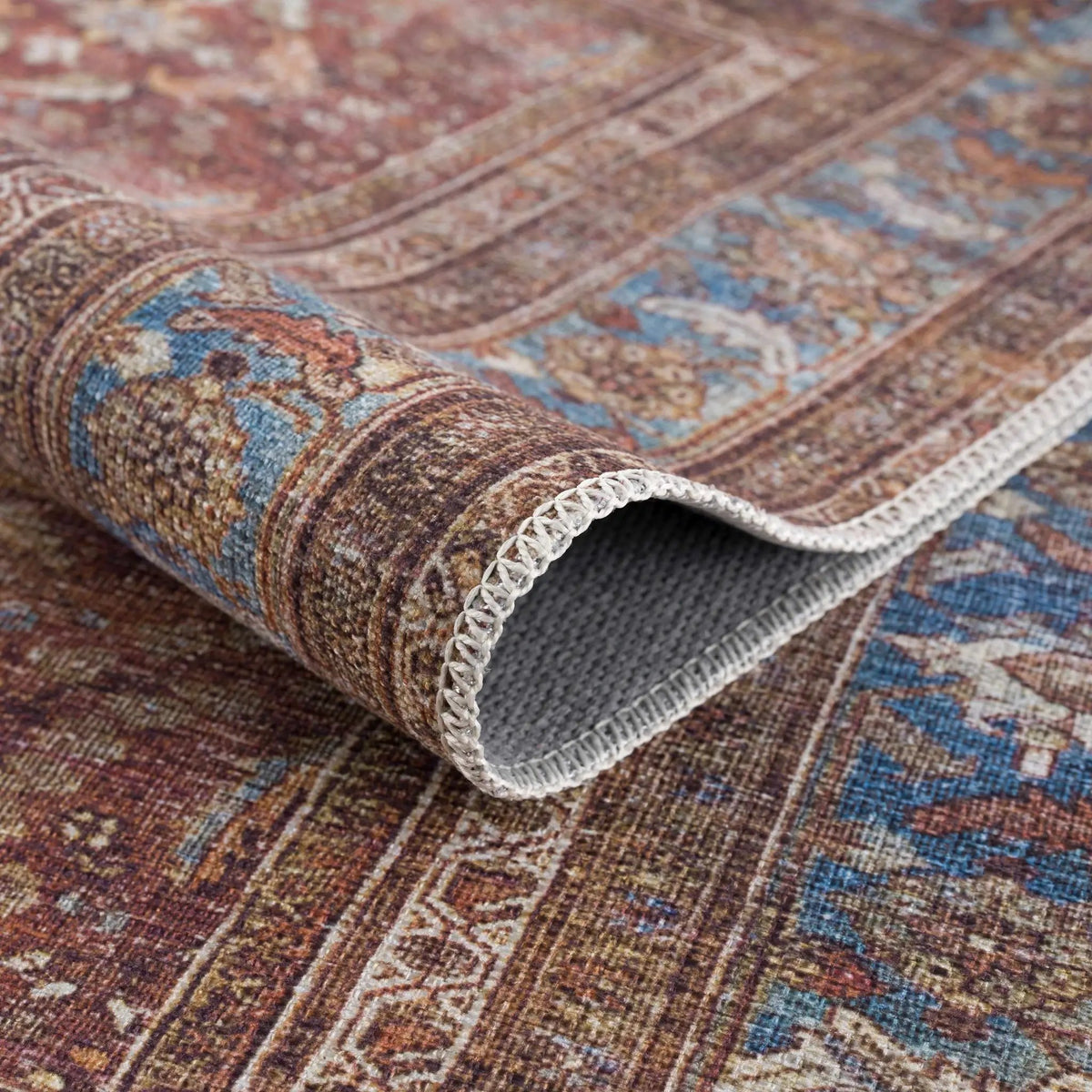 Rust Baki Traditional Washable Area Rug - Clearance, photo 6 of 12