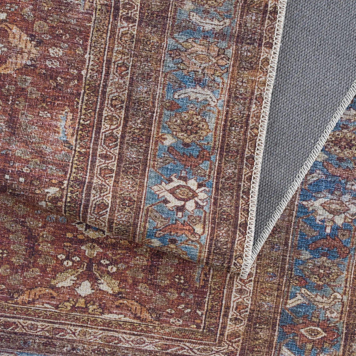 Rust Baki Traditional Washable Area Rug - Clearance, photo 8 of 12