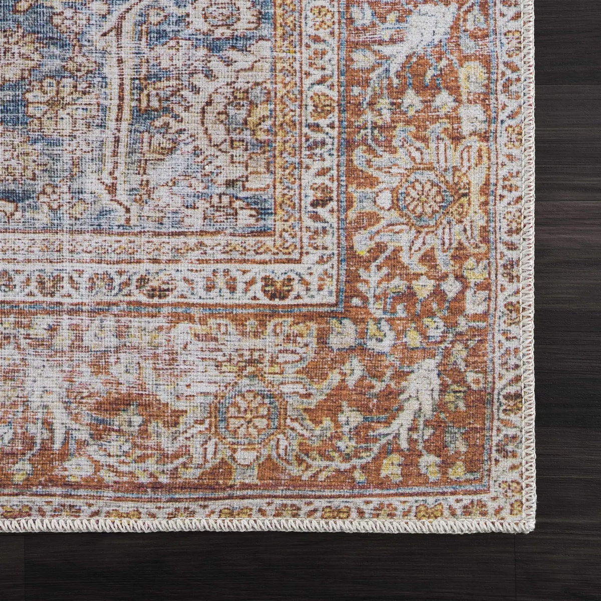Rust Mair Traditional Washable Area Rug - Clearance, photo 4 of 12