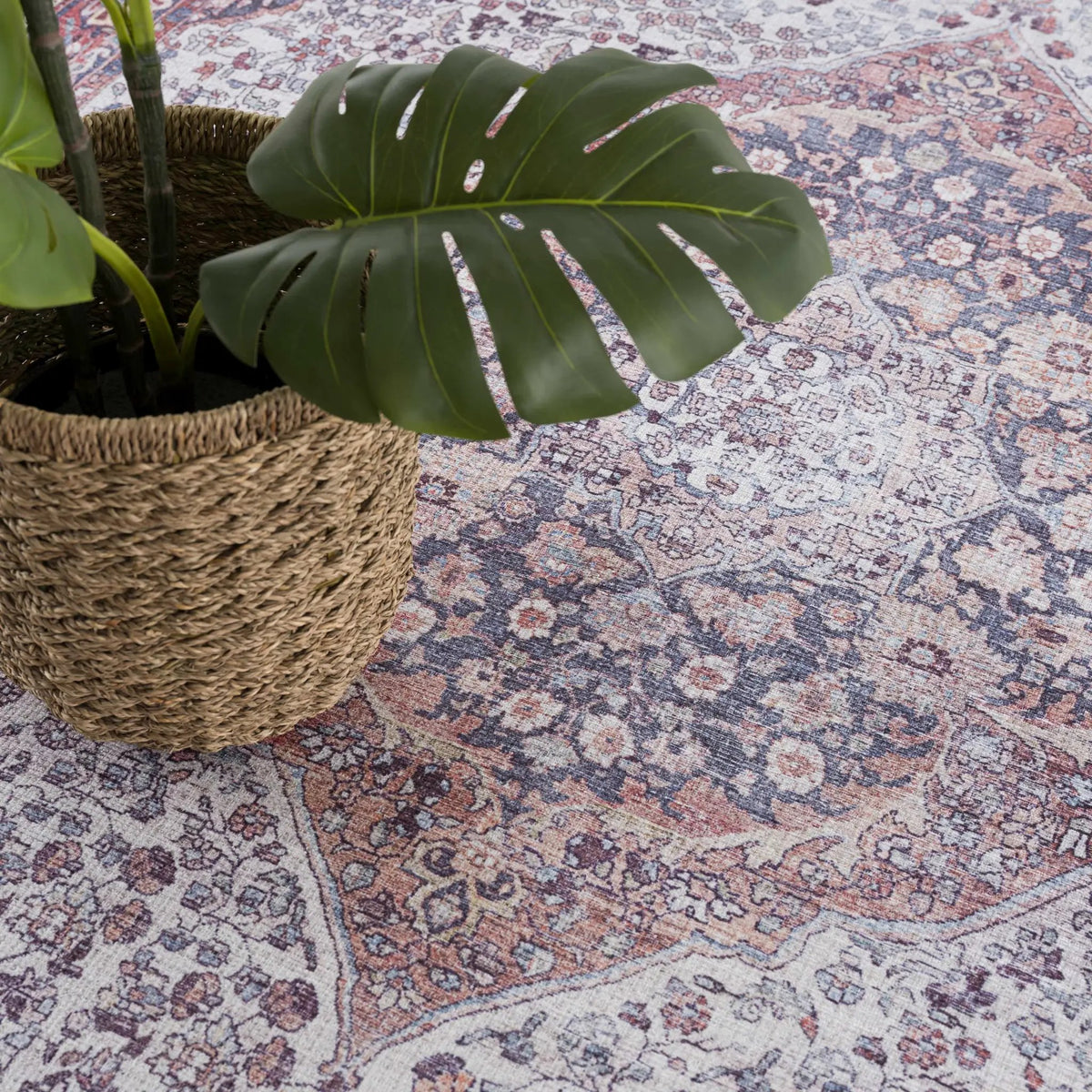 Red Cael Tumble Dry Washable Rug - Clearance, photo 6 of 12