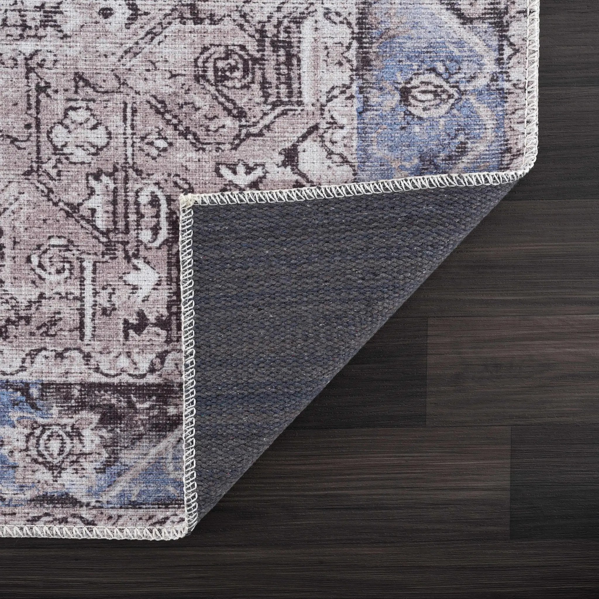 Rosman Blue&Beige - Promo Washable Area Rug - Clearance by Boutique Rugs
