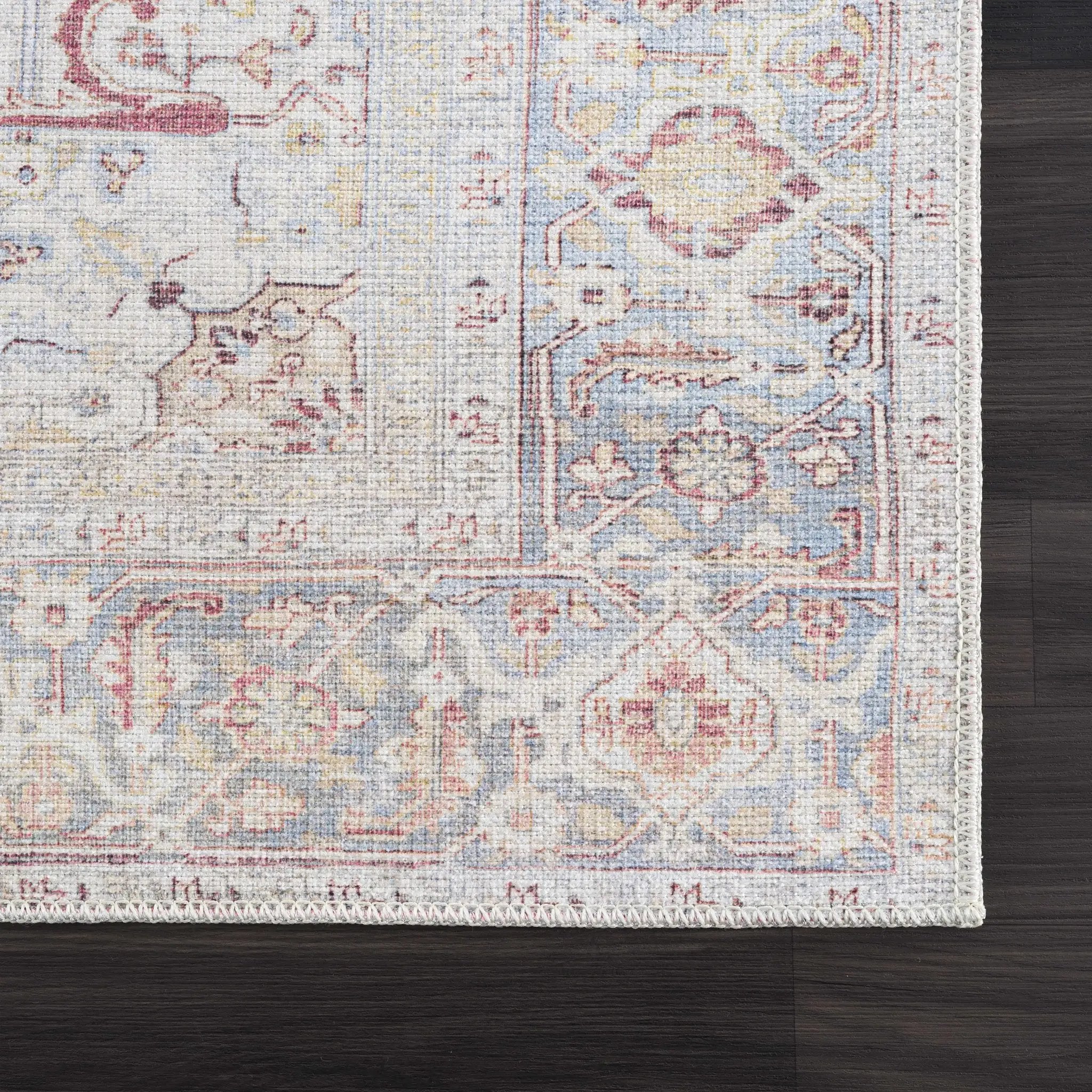 Cream Rust Leeston Washable Rug - Clearance by Boutique Rugs