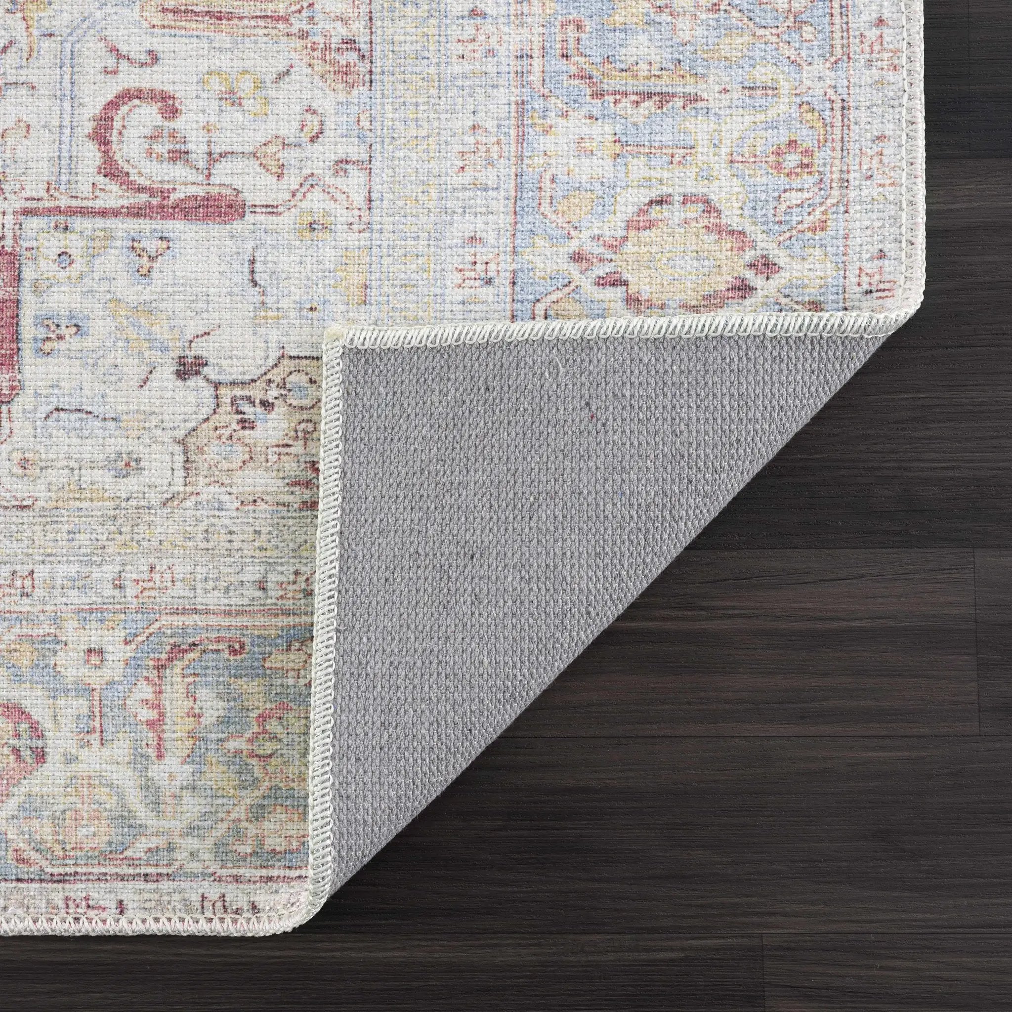Cream Rust Leeston Washable Rug - Clearance by Boutique Rugs