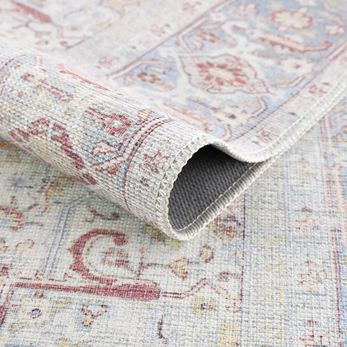 Cream Rust Leeston Washable Rug - Clearance, photo 9 of 18