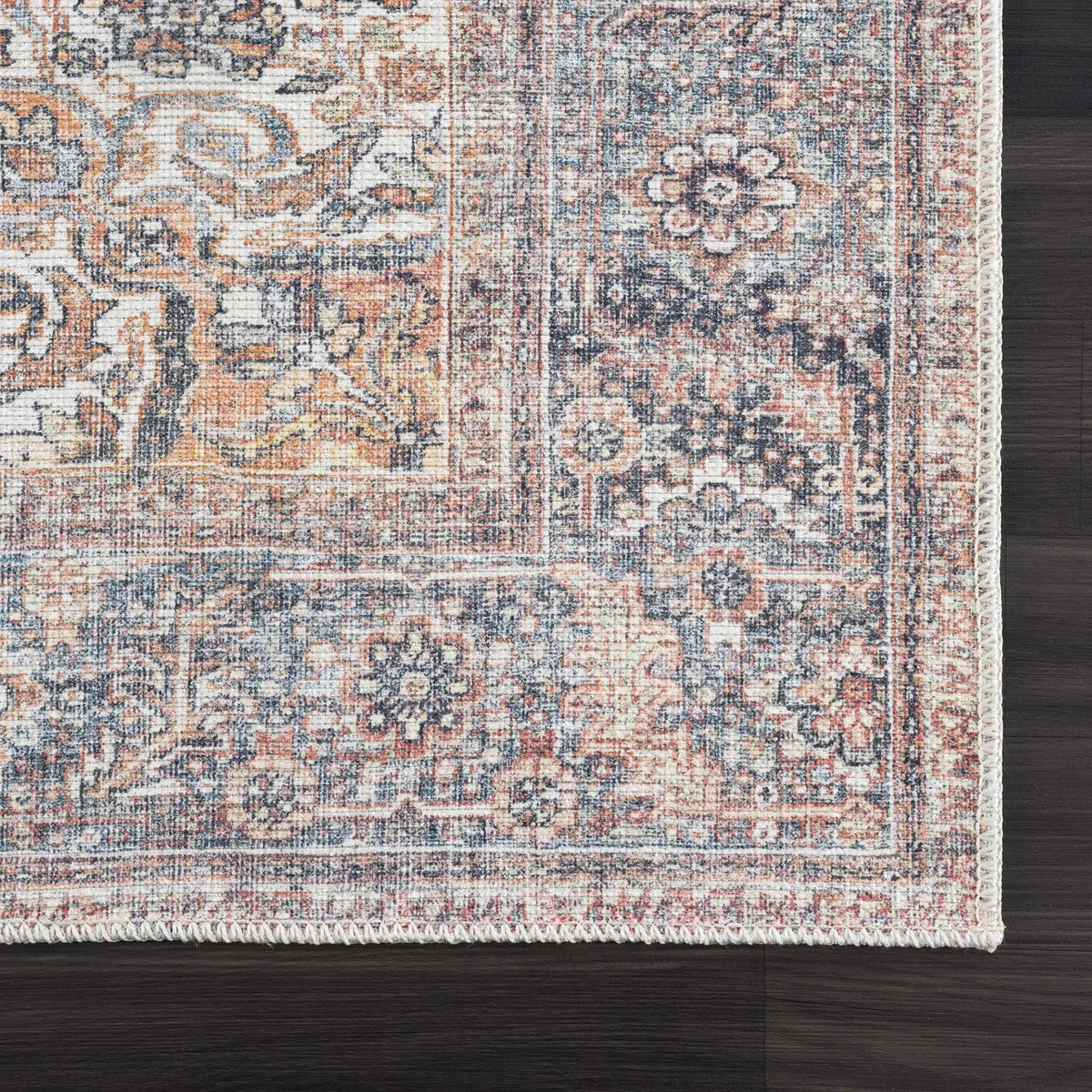 Rust Gardnertown Medallion Washable Area Rug - Clearance, photo 12 of 15