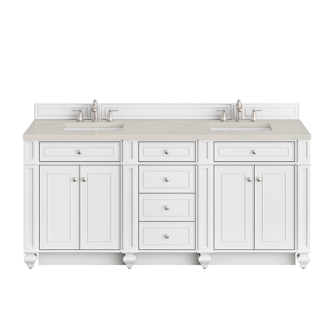 James Martin Bristol 72" Double Bathroom Vanity, Bright White, view 40