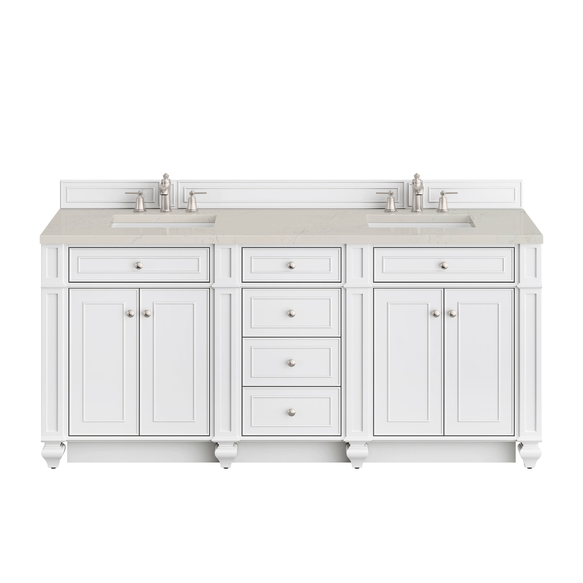 James Martin Bristol 72" Double Bathroom Vanity, Bright White, view 40