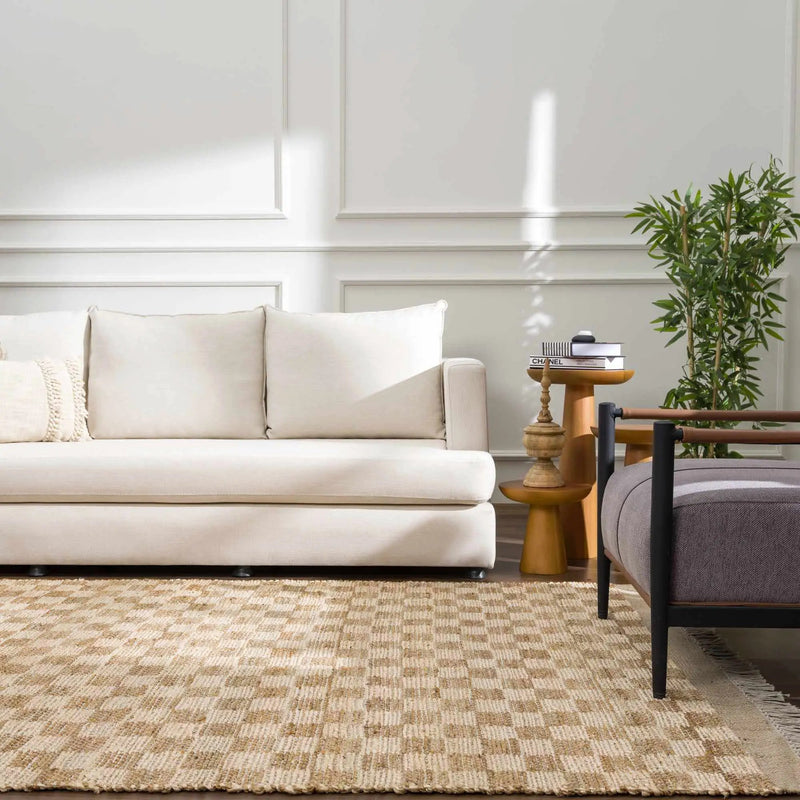 Ionut Checkered Jute Area Rug by Boutique Rugs