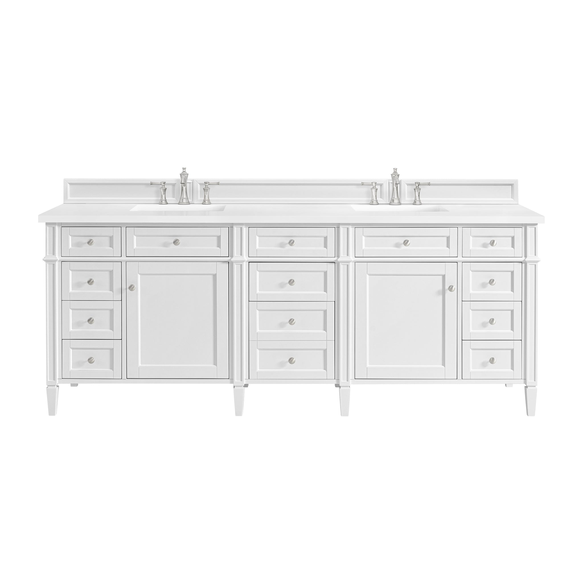 James Martin Brittany 84" Double Bathroom Vanity, Bright White, view 13