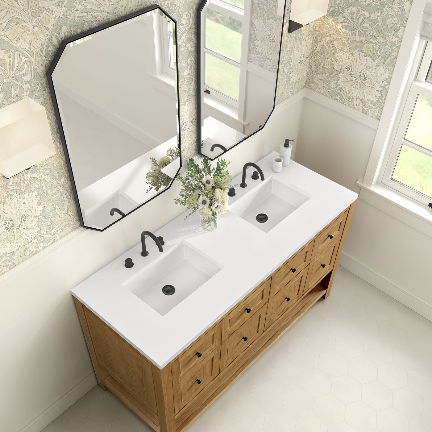 James Martin Breckenridge 60" Double Bathroom Vanity, Light Natural Oak, view 36