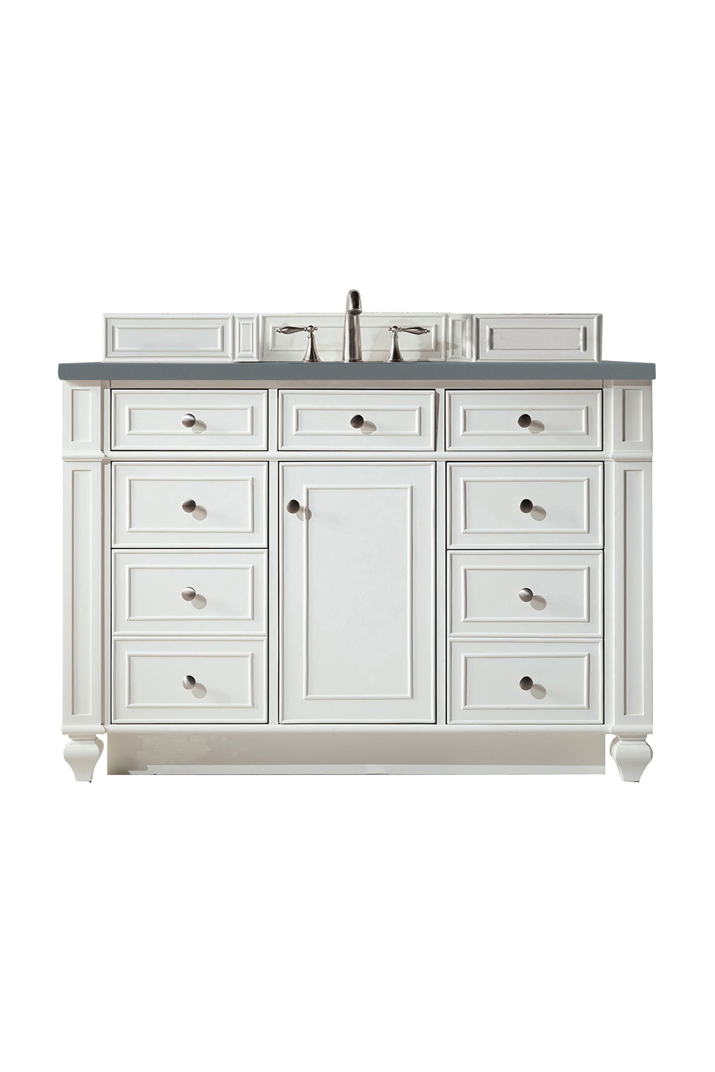 James Martin Bristol 48" Single Bathroom Vanity, Bright White with Cala Blue countertop