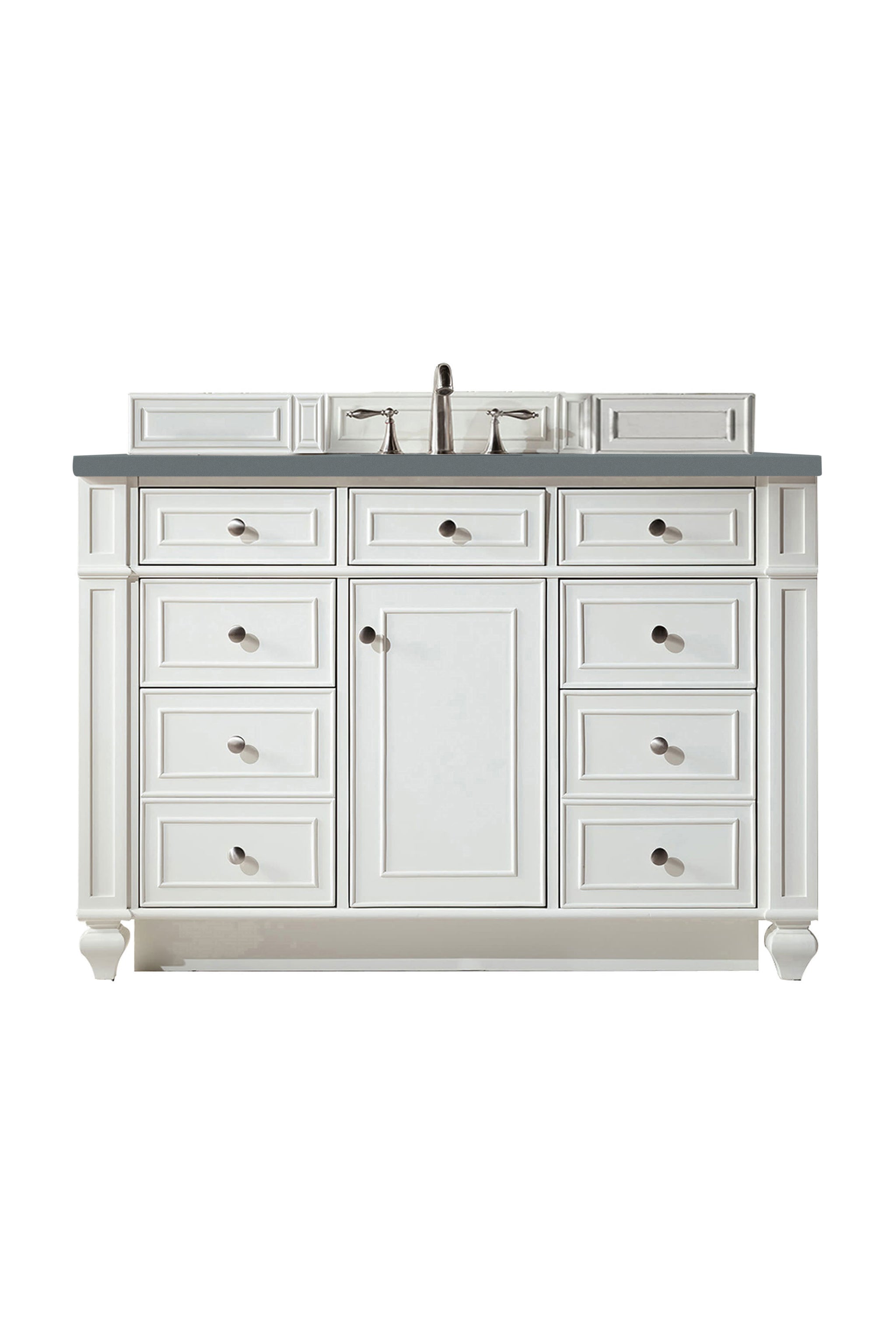 James Martin Bristol 48" Single Bathroom Vanity, Bright White with Cala Blue countertop
