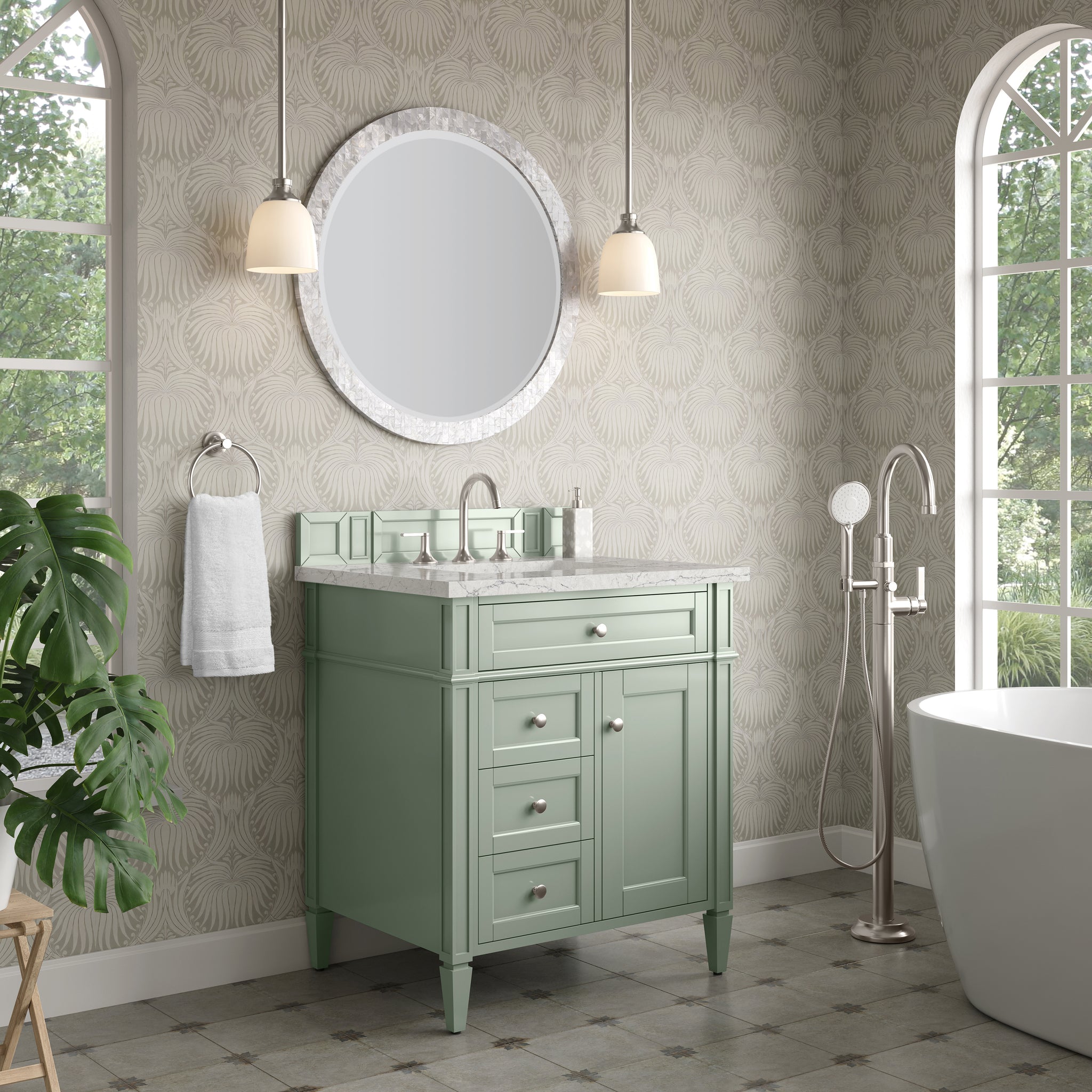 James Martin Brittany 30" Single Bathroom Vanity, Sage Green, view 25