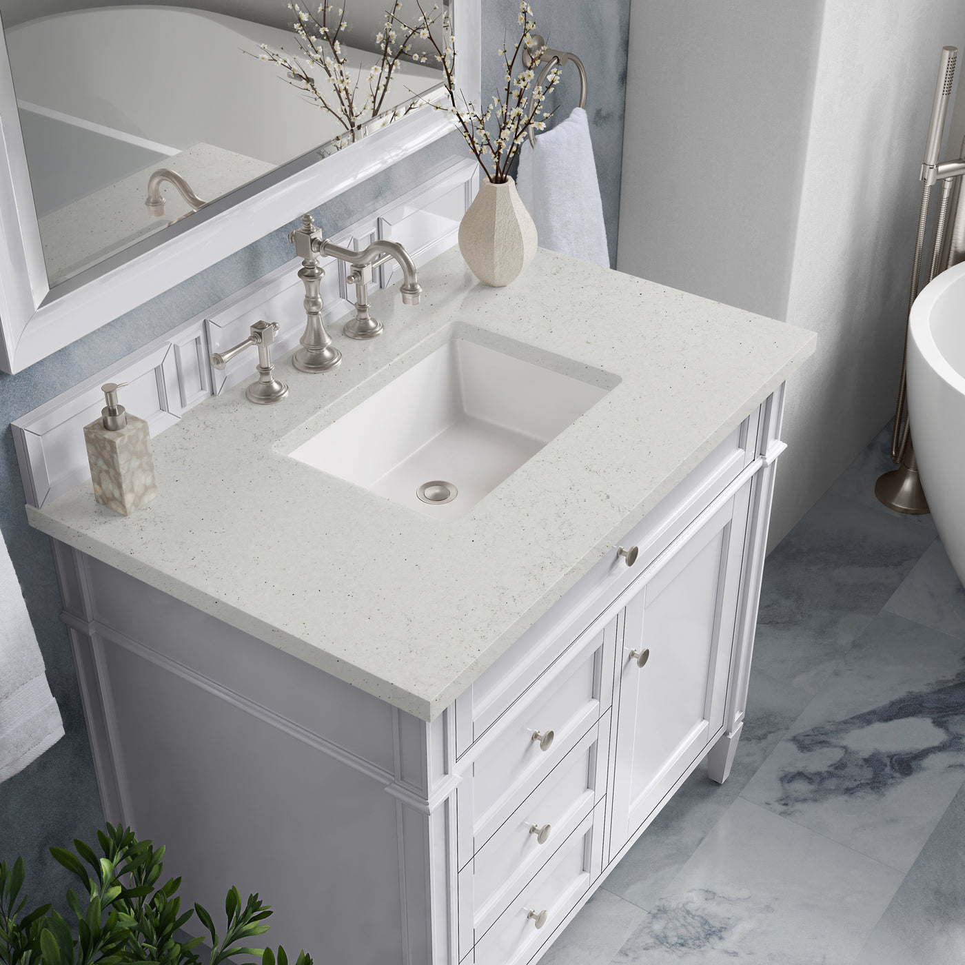 James Martin Brittany 36" Single Bathroom Vanity, Bright White, view 18