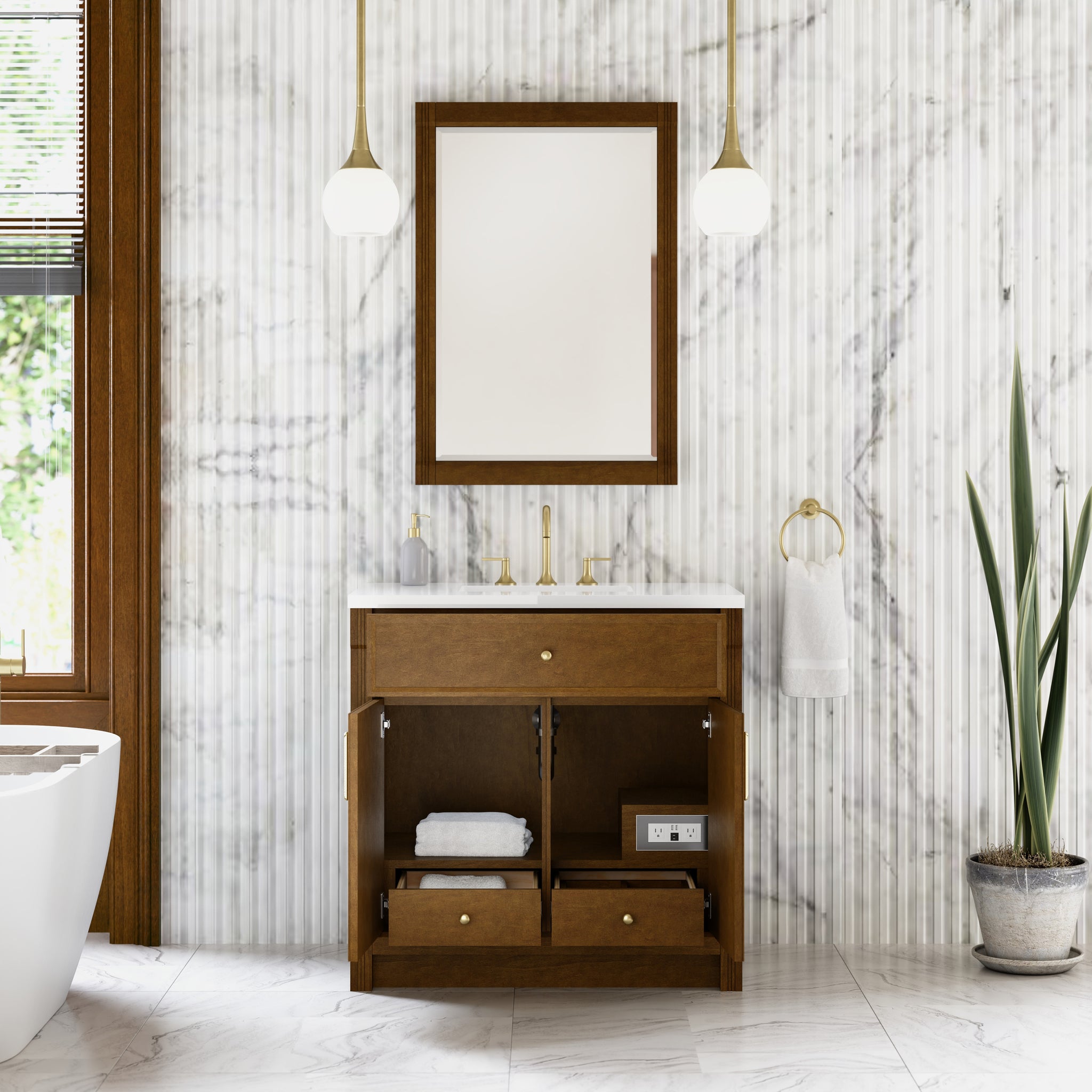 James Martin Bellshire 36" Single Bathroom Vanity, Honey Oak, view 35