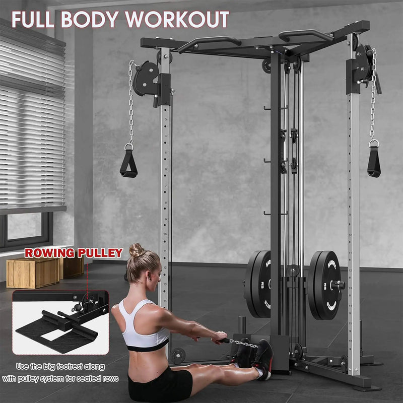 Rovix Dual Pulley Cable Crossover Machine With Pull Up And LAT Bar (SAK98124) by SAKSBY WHOLESALE
