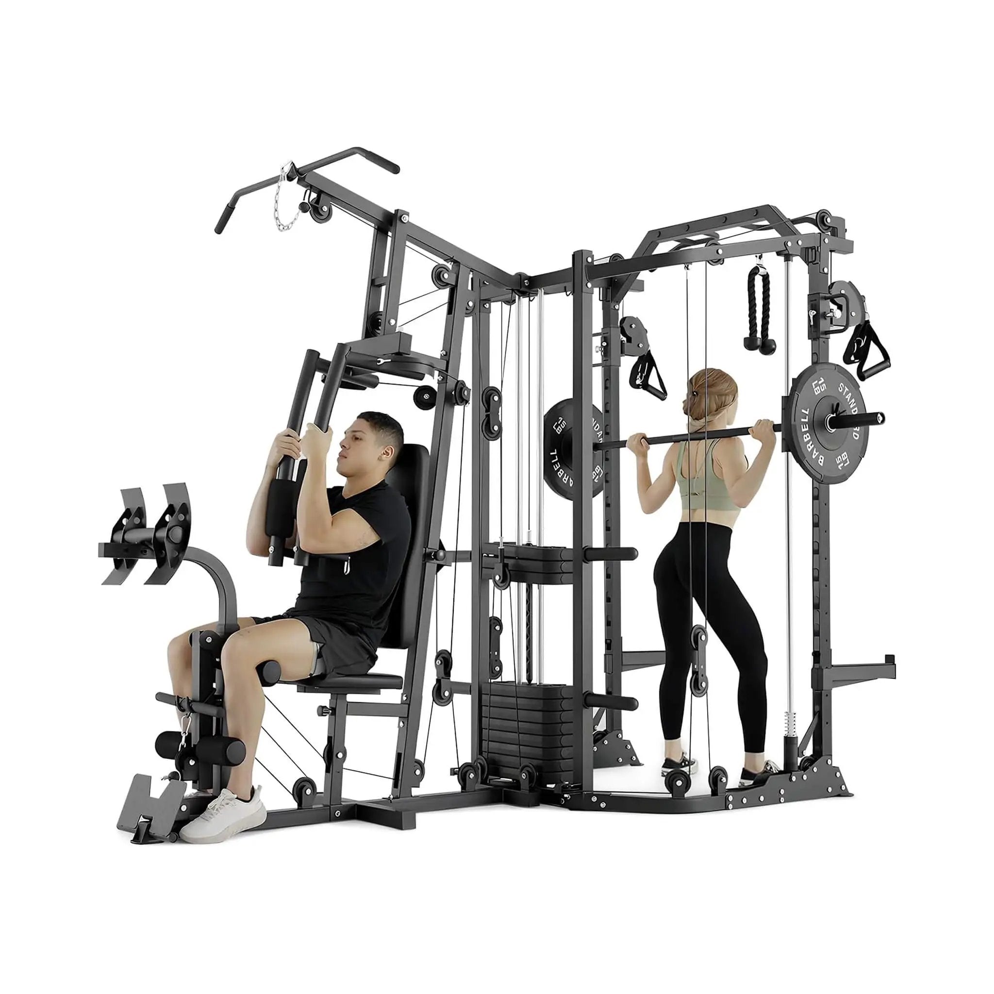 Rovix Dual Station Smith Machine With Cable Crossover Home Gym (SAK24079) by SAKSBY WHOLESALE