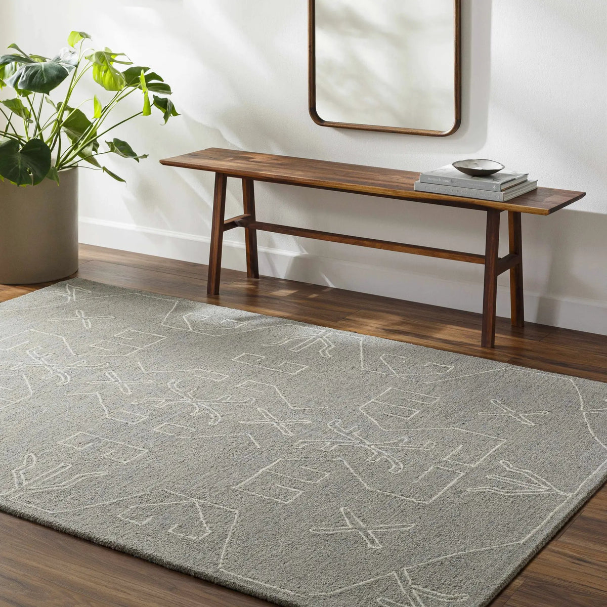 Duard Modern Wool Rug - Clearance, installed in a room