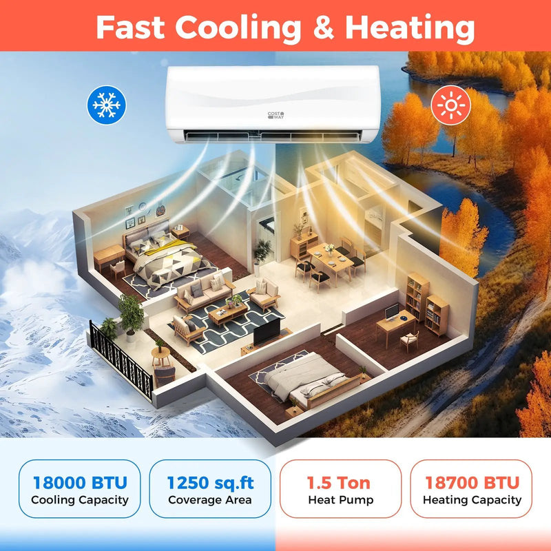 Blast Series 18000 BTU 19 SEER2 208-230V Mini Split Heat Pump by DirectDeals
