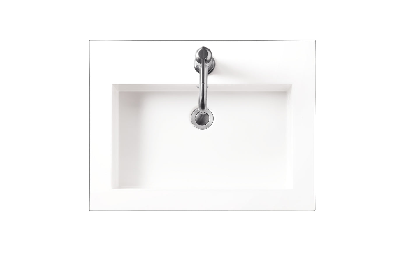 James Martin 23.6" Single Vanity Top with White Glossy countertop
