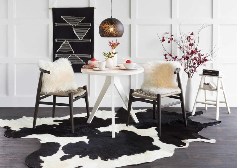 Olmitz Black-Beige Modern Geometric Wall Hanging by Boutique Rugs