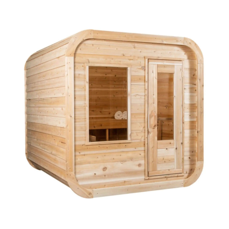 Dundalk Leisurecraft 4-Person Canadian Timber Luna Cube Sauna With Sloped Roof And Front Window [CTC22LU] (SAK96475) by SAKSBY WHOLESALE