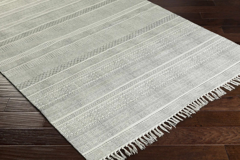 Durbin Off-White Cotton Flatweave Carpet - Clearance by Boutique Rugs